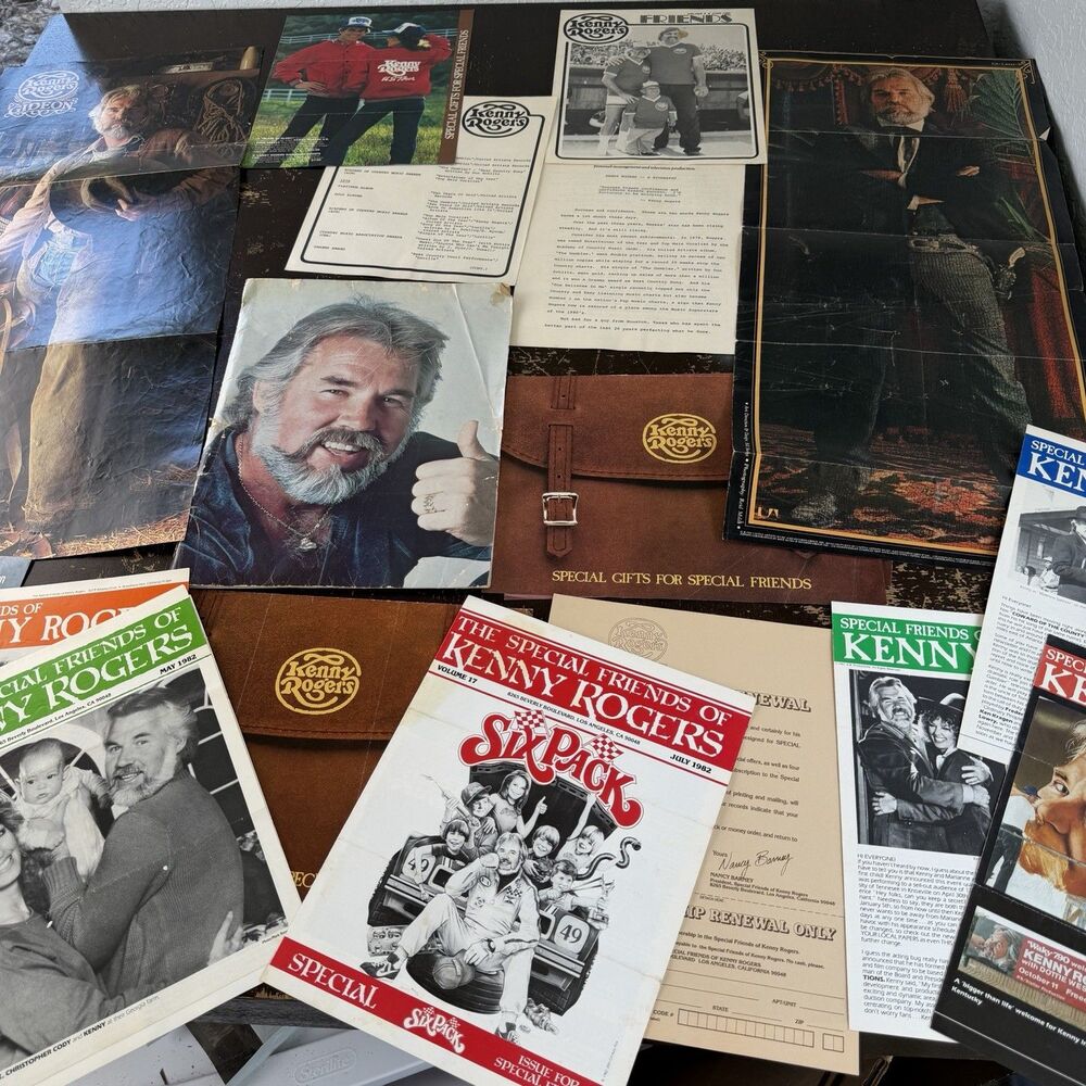 Kenny Rogers Special Friends Vintage Fan Club Folder w Posters & Publications